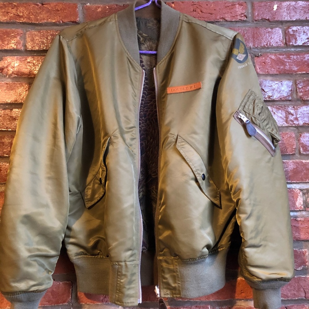 Ralph Lauren Olive Eagle Double RL Flight/Bomber